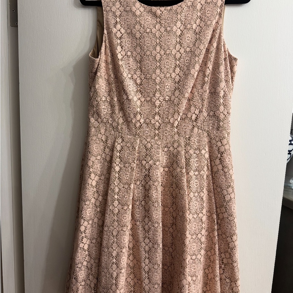 Jones New York Pink Sleeveless A-Line Midi Dress
